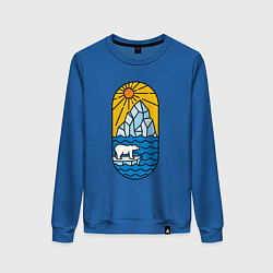 Свитшот хлопковый женский Мишка на льдине, цвет: синий