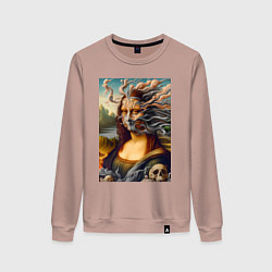 Женский свитшот Mona Lisa smoke - surrealism