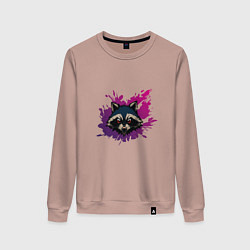 Свитшот хлопковый женский Крутой енотик, цвет: пыльно-розовый