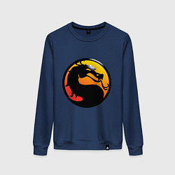 Свитшот хлопковый женский Mortal kombat logo, цвет: тёмно-синий