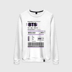 Свитшот хлопковый женский Bts ticket, цвет: белый