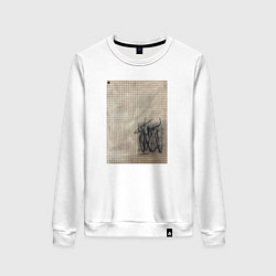 Свитшот хлопковый женский Mosa geometry, цвет: белый