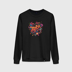 Свитшот хлопковый женский Rock retro, цвет: черный