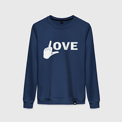 Свитшот хлопковый женский Love - fuck, цвет: тёмно-синий