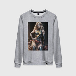 Свитшот хлопковый женский Мисс Марвел в суперкостюме, цвет: меланж