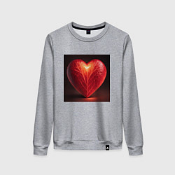 Свитшот хлопковый женский Сердце любви, цвет: меланж