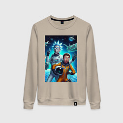 Женский свитшот Космонавты Рик и Морти - нейроарт фантазия