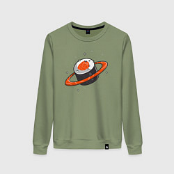 Свитшот хлопковый женский Ролл сатурн, цвет: авокадо