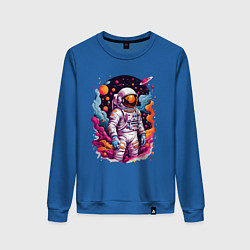 Свитшот хлопковый женский Космонавт, цвет: синий