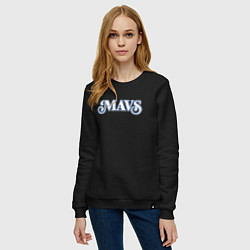 Свитшот хлопковый женский Mavs, цвет: черный — фото 2