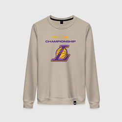 Свитшот хлопковый женский Lakers championship, цвет: миндальный