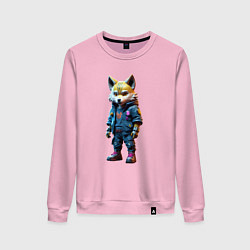 Женский свитшот Уличный лисёнок - нейроарт