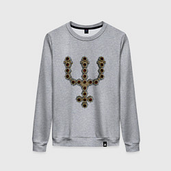 Женский свитшот Astrological symbol planet neptune metal antique