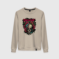 Свитшот хлопковый женский Пуля для моего Валентина, цвет: миндальный