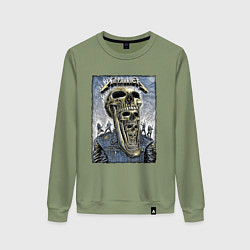 Свитшот хлопковый женский Metallica - playbill, цвет: авокадо