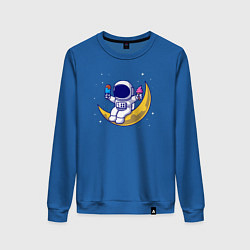 Свитшот хлопковый женский Космическое мороженое, цвет: синий