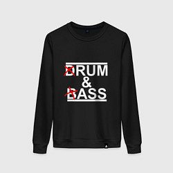 Свитшот хлопковый женский Drum and bass black, цвет: черный