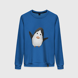 Свитшот хлопковый женский Cartoon penguin, цвет: синий