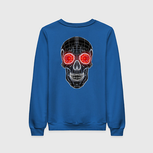 Женский свитшот Halloween skull / Синий – фото 2