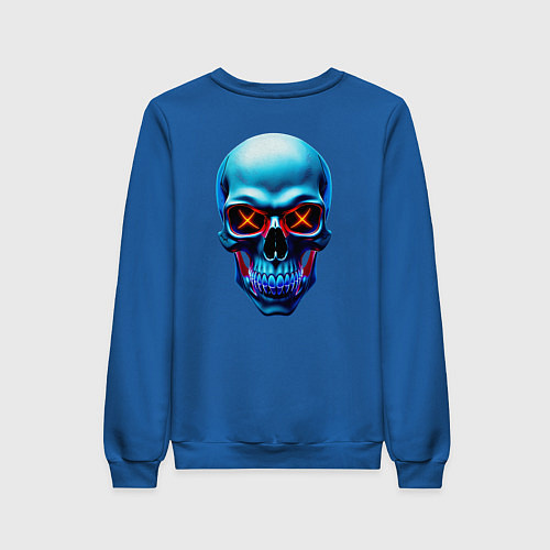 Женский свитшот Skull хэллоуин / Синий – фото 2