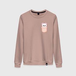 Свитшот хлопковый женский Jiniret in pocket, цвет: пыльно-розовый