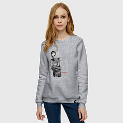 Свитшот хлопковый женский Underworld - trainspotting born slippy, цвет: меланж — фото 2
