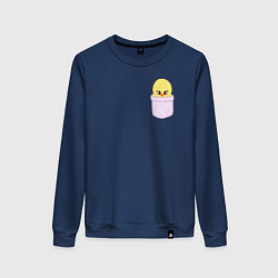 Свитшот хлопковый женский BbokAri in pocket, цвет: тёмно-синий