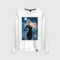Свитшот хлопковый женский Альфа из Восхождение в тени, цвет: белый