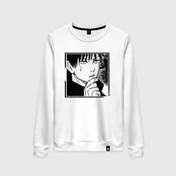 Свитшот хлопковый женский Мегуми фусигуро, цвет: белый