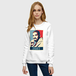 Свитшот хлопковый женский Drake obey, цвет: белый — фото 2