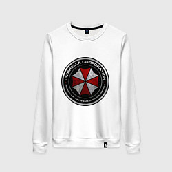 Свитшот хлопковый женский Umbrella logo - resident evil, цвет: белый