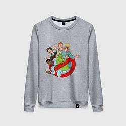 Свитшот хлопковый женский The real ghostbusters all, цвет: меланж
