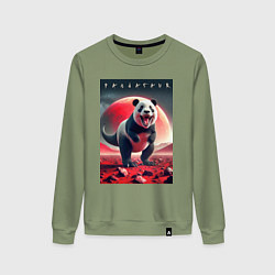 Свитшот хлопковый женский Пандазавр - мем, цвет: авокадо
