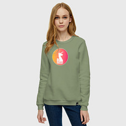 Свитшот хлопковый женский День победы 80 лет, цвет: авокадо — фото 2