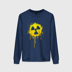 Свитшот хлопковый женский Radiation paint sign, цвет: тёмно-синий