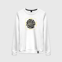 Свитшот хлопковый женский Plaything - черное зеркало, цвет: белый