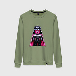 Свитшот хлопковый женский Дарт Вейдер лего пиксель арт, цвет: авокадо