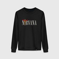 Свитшот хлопковый женский Nirvana rock in utero, цвет: черный