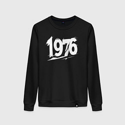 Свитшот хлопковый женский Граффити-стиль 1976, цвет: черный
