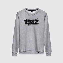 Свитшот хлопковый женский 1982 год в стиле гранж, цвет: меланж
