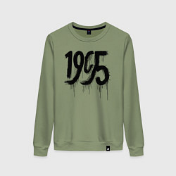 Свитшот хлопковый женский 1995 капающий, цвет: авокадо