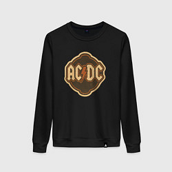 Свитшот хлопковый женский ACDC лого винтажный, цвет: черный
