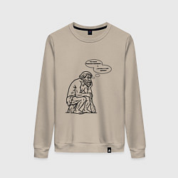 Свитшот хлопковый женский Римская империя, цвет: миндальный