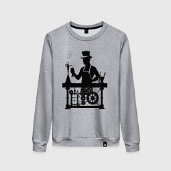 Свитшот хлопковый женский Бармен стимпанк, цвет: меланж