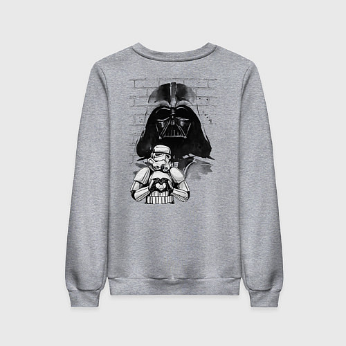 Женский свитшот Дарт вейдер на стене / Меланж – фото 2