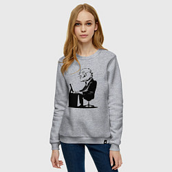 Свитшот хлопковый женский Офисный планктон как есть, цвет: меланж — фото 2
