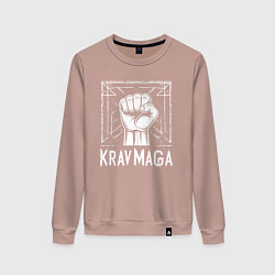 Свитшот хлопковый женский Сила кулака крав-мага, цвет: пыльно-розовый