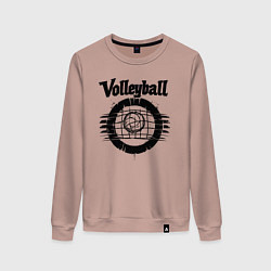Свитшот хлопковый женский Волейбольный мяч ударом в сетку, цвет: пыльно-розовый