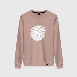 Свитшот хлопковый женский Волейбольный мяч в движении, цвет: пыльно-розовый