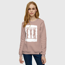 Свитшот хлопковый женский Уличная тренировка девушки, цвет: пыльно-розовый — фото 2